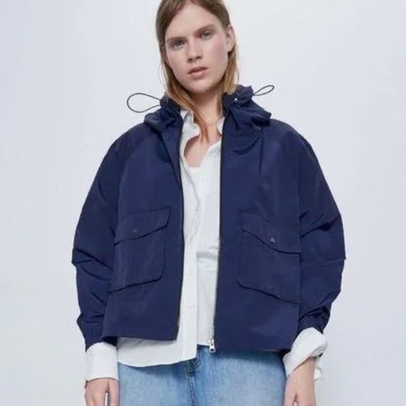 BNWOT: Zara Water Repellant Jacket with Hood - Picture 1 of 11